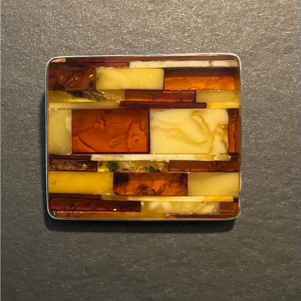 Amber Mosaic Pin